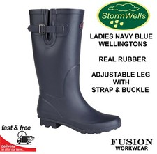 LADIES WELLINGTON,WIDE LEG.COUNTRY,GIRLS,HUNTER,BLUE,STORM WELLS,RUBBER WELLY