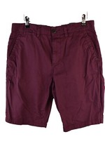 Next Mens Cotton Chino Shorts Burgandy Purple W32 Summer Holiday Beach