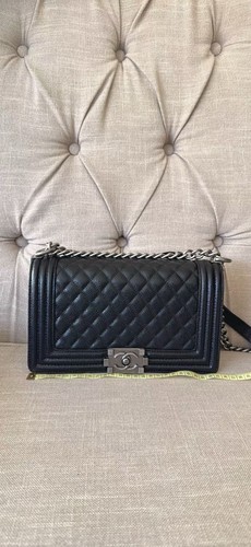 Black quilted leather - black,