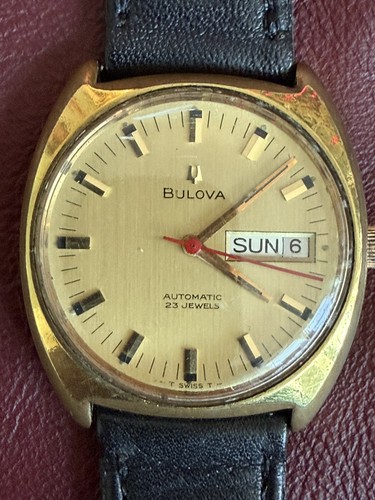 1970s mens vintage bulova day - mens,
