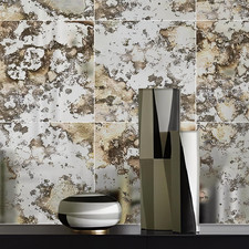 Funlife Vintage Mirror Effect Wall Panels, Faux Rusty Antique Mirror Tiles, Humi