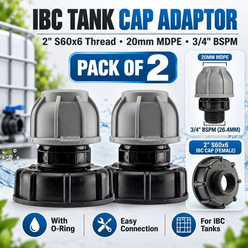 Ibc water tank cap adaptor - ibc,