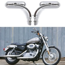 For Harley Sportster XL 1200 Iron 883 Bobber Chrome Oval Motorcycle Rear Mirrors