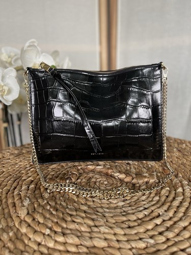 Jigsaw black leather slim