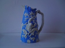 Antique Victorian TJ & J Mayer Parian Bisque Porcelain Relief-Moulded Jug