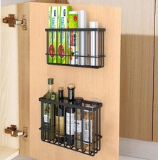 Kitchen Iron Mesh Shelf Basket Cupboard Cabinet Door Organizer Rack Holder UK