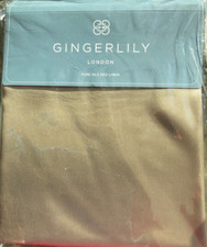 Gingerlily London~100% Mulberry Silk~KING~Flat Sheet~solid SAND/TAN~112 sq~NWT~