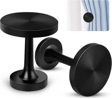 Curtain Holdbacks A Pair Black Metal Curtain Tie Backs Hooks Wall Mounted Back