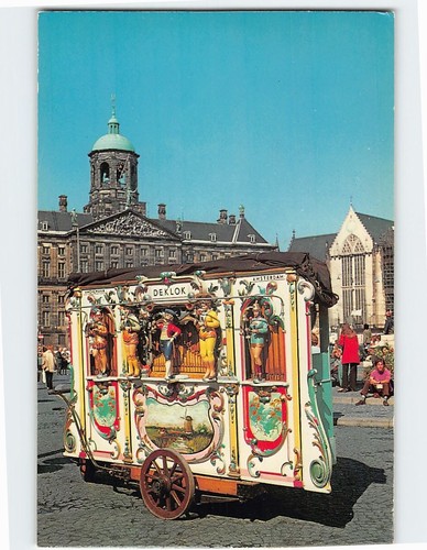 Postcard barrel organ klok - barrel,
