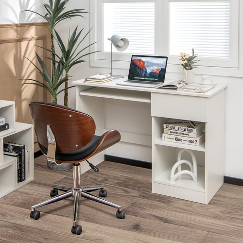 Wooden computer desk with - wooden,