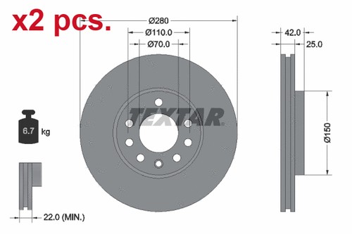 Pcs front brake disc rotos - front,