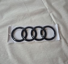 Black Gloss Rear Audi Badge Logo Rings Emblem Audi A4 A5 A6 192mm X 68mm