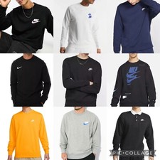 NIKE MENS CLUB CREW NECK FLEECE SWEATSHIRT SPORTSWEAR PULLOVER JUMPER TOP Xs-XL