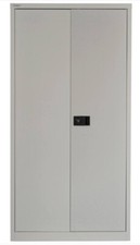 Bisley 2 Door Grey Tall Filing Cupboard Stationery Cabinet  3 Shelves DENTED