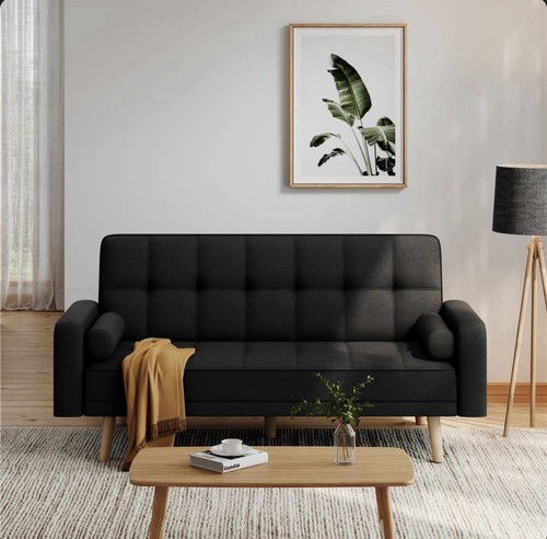 Black fabric upholstered - black, 3