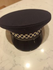 Authentic British Police Force Peaked Patrol Cap, issued in excellent condition.