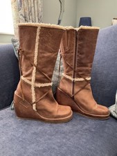 BEAUTIFUL VINTAGE TAN LEATHER DESTROY BOOTS size Uk 6