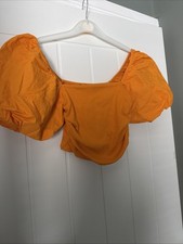 Zara Orange Cropped Top With