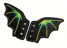 Bat Wings Boots Trainers Shoe Decorations Lace up Accessories Cosplay Green