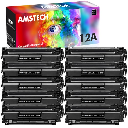 10x black q2612a toner - black, fits