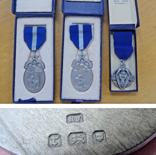 Masonic sterling silver - x3,