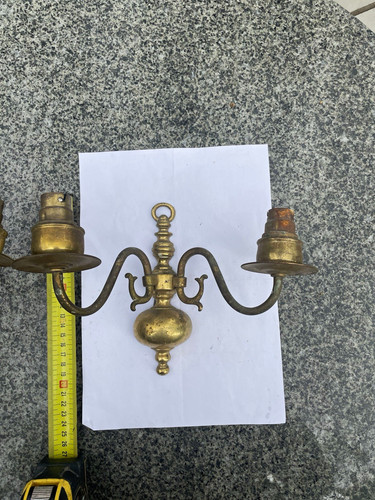 Pair brass light arm - brass, 2-arm