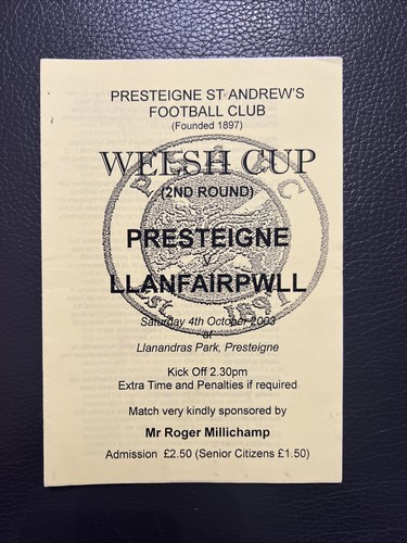2003 presteigne v - presteigne,