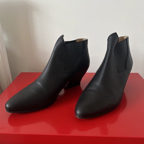 Acne leather black boots - black,