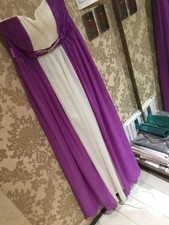 Alexia Designs Bridesmaid Dress Style 872 Uk 14 Purple/ivory Bnwt