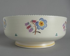 POOLE POTTERY 1950S FI PATTERN 11" FOOTED FRUIT BOWL FLORAL VINTAGE 2KG DISH VGC
