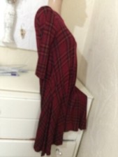 BooHoo Fit and flare stretch red check dress size 8/10