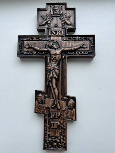 Wooden cross orthodox carved - cross,