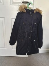 Girls Navy Parka Coat   Very