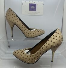 Fashion Only Women’s New Champagne High Heel Studded Stilleto Shoes Size UK 8