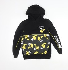 George Boys Black Pikachu Hoodie 10-11 Years Casual