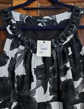 Black Floral Print NEW 14 The