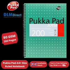 Pukka Pad A4+ Wirebound Notebook, 200 Pages, 80 GSM, 4-Hole Punch (Green)