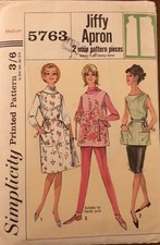 1964 Simplicity Misses’ Jiffy Apron in 2 Lengths Sewing Pattern 5763 - Medium