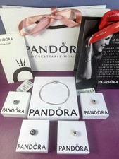  Pandora Essence Bracelet & 4 Pandora Essence Charms, Excellent & Boxed, 20cm 