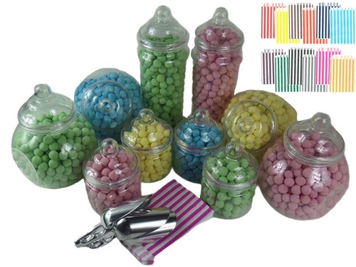 Large plastic sweet - sweet, jars