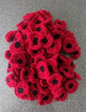 50 4cm Red poppies handmade
