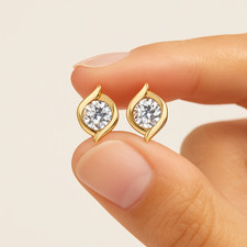 9ct gold stud - , twist