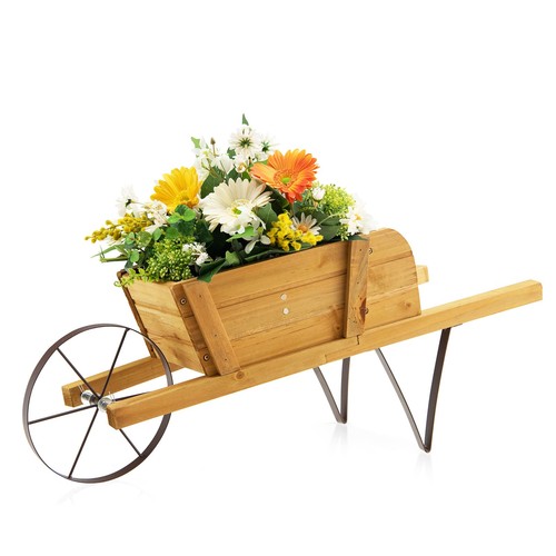 Wooden wagon planter - planter, 9