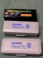 3 harmonicas, hardly used. 2 x special 20 (Keys G and C), I x Lee Oskar (Key Ab)