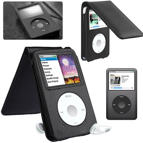 Black leather stand - black, case