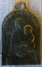 WW1 French War Effort Charity Medallion Journee Des Orphelins 1916