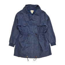 Ellos Blue Button Denim Collared Coat Uk Women's Size 10 L654