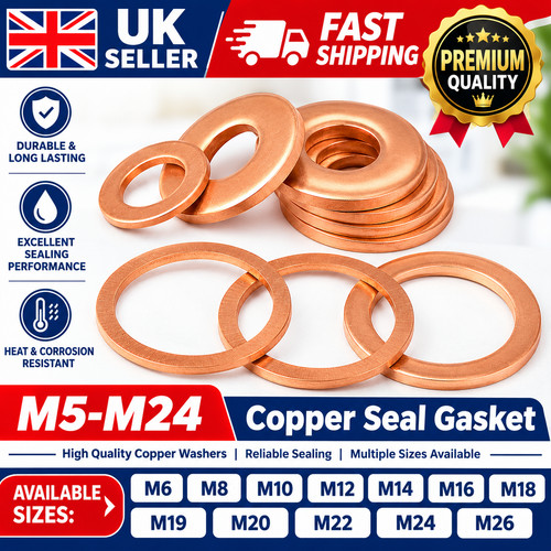 Copper sump plug washer set - copper,