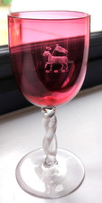ANTIQUE CRANBERRY GLASS GOBLET