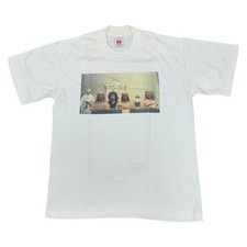 Hanes T-Shirt Vintage Graphic 90s Retro White Mens Medium